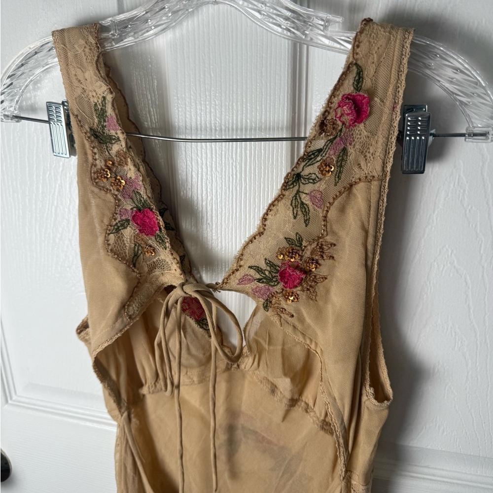 Free People Meet Again Midi Dress in Beige L - Picture 11 of 13